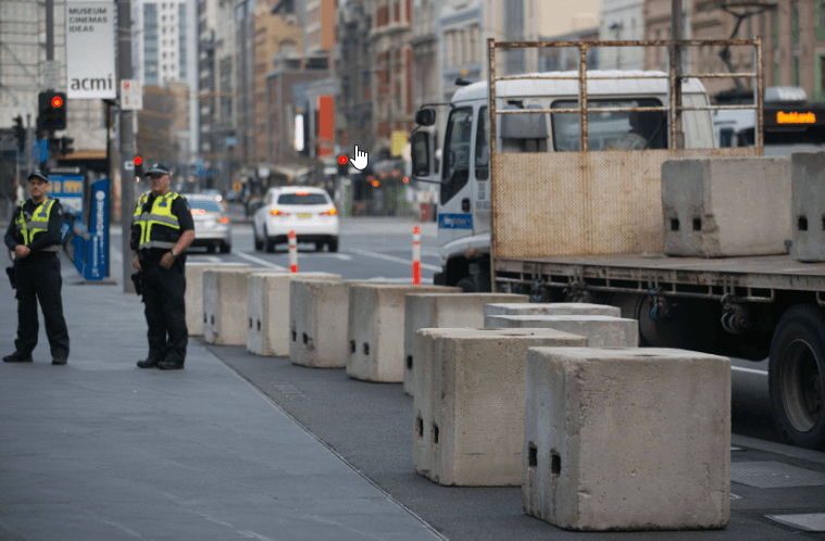 security issues and bollards in Western city