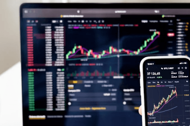 computer screen showing trading chart