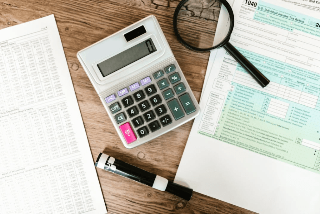 picture of calculator and financial documents