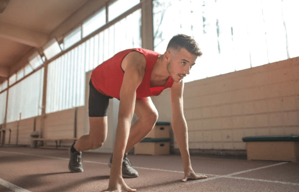 man about to start a race