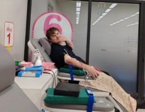 Expat Donating blood in Chiang Mai Thailand